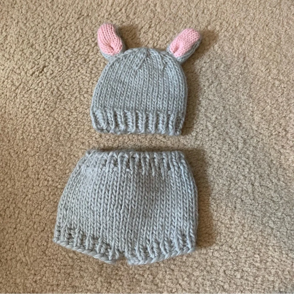 So Adorable 2 Piece Crochet Bunny Set 0-3 mths